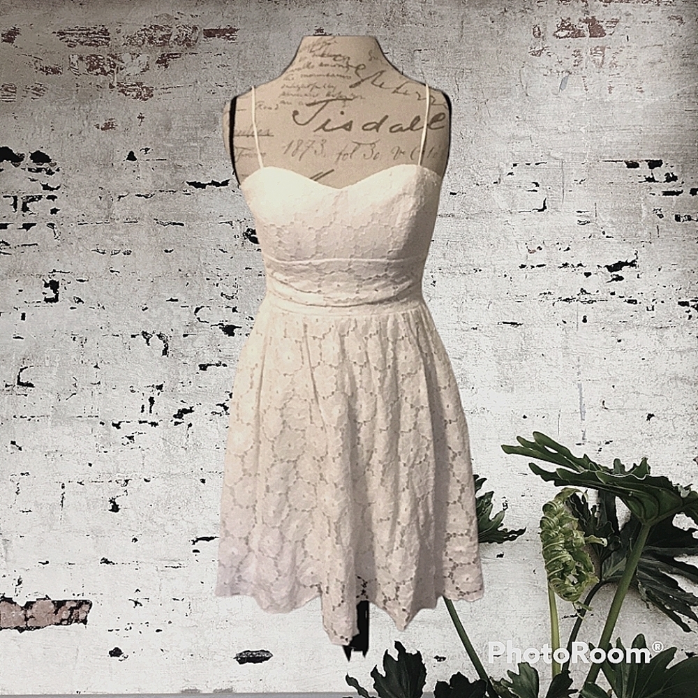 Speechless White Embroidered Crochet Lace Mini Dress